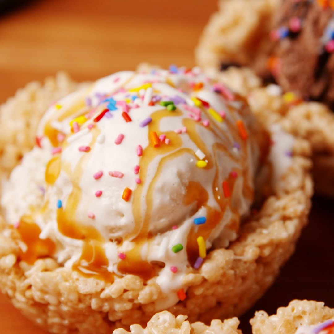 Krispie Treat Ice Cream Bowls The Best Video Recipes Fo