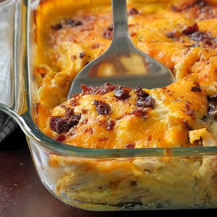Cheesy Crack Chicken Spaghetti Bake - The Best Video Recipes for All