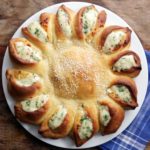 Sesame Pull-Apart Ring With Tomatoes and Feta