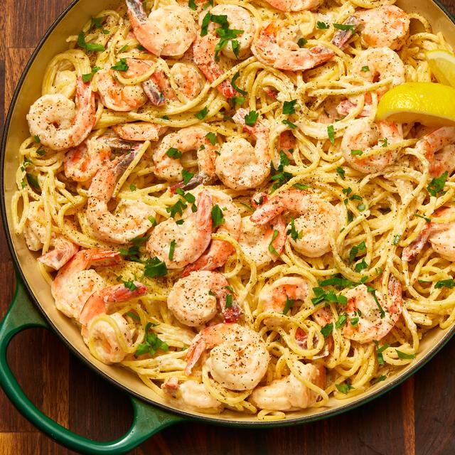 Creamy LemonPepper Shrimp Spaghetti The Be