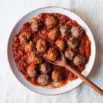 Parsley Meatballs with Spicy Tomato Sauce