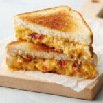 Everything cheddar tomato bacon grilled cheese.