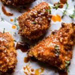Oven fried southern hot honey chicken.