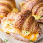Ham and Cheese Croissant Breakfast Sandwich