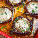 Creamy Asiago Bacon Wrapped Roasted Onions